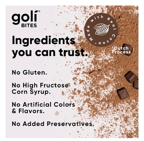 Nutrition Energy Bites Sabor Chocolate Caramelo Salgado, Cafeinado, Vegetariano, Sem Glúten e Sem Conservantes Adicionados, 30 Unidades (Embalagem de 1) - Goli