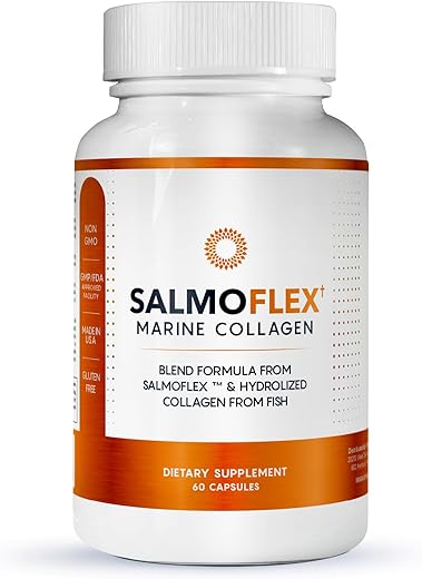 VITASEI - Salmoflex – Colágeno Marinho em Cápsulas com Ácido Hialurônico, Vitamina C, D, E | Salmon Supplements – Cabelos, Pele, Unhas | Multivitamínico para Mulheres