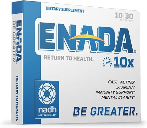 10X NADH | Energia Natural para Estilo de Vida Ativo | Impulsionador de Energia Natural para Jet Lag e Performance Atlética - ENADA