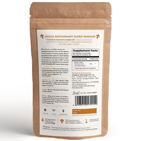 Actives: Extrato de Cogumelo Chaga Siberiano, USDA – Potencialize sua saúde com o poderoso extrato de Chaga Siberiano! - ROOTED