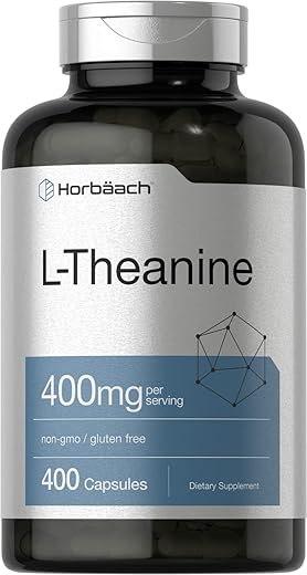 L-Theanine 400mg | 400 Cápsulas | Suplemento de Alta Potência | Não-OGM - Horbäach