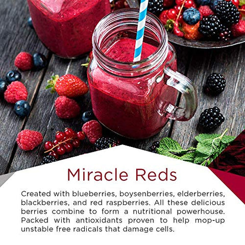 Miracle Reds – Pó de Suplemento Superfood Antioxidante com Polifenóis, Enzimas, Probióticos – Orgânico, Vegano, Sem Glúten - MacroLife Naturals