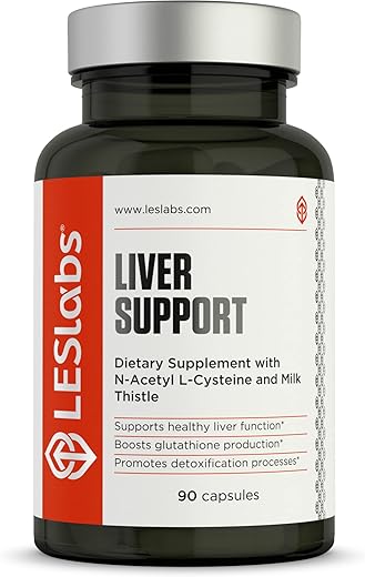 Liver Support – Suporte ao Fígado para uma Função Saudável, Produção de Glutationa | 60 cápsulas - LES Labs
