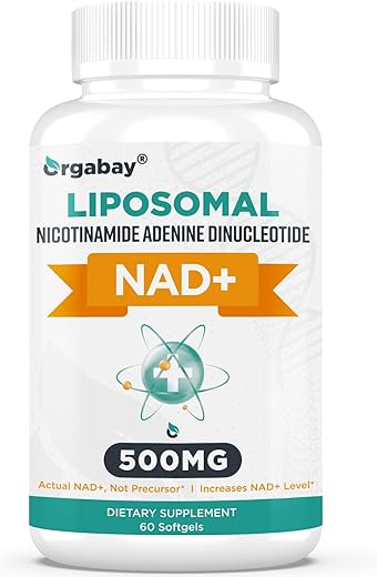 Orgabay - Suplemento Liposomal NAD 500 mg, Alta Absorção, Aumente NAD com TMG 250 mg, NAD Real mais Eficiente que Ribosídeo de Nicotinamida, Suporte à Energia Celular, Envelhecimento Saudável