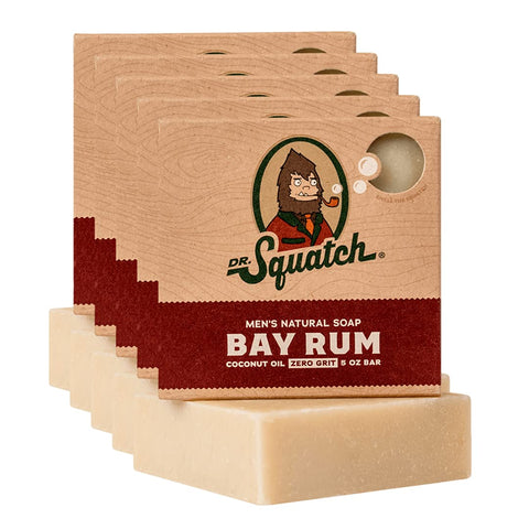 Sabonete em Barra Natural para Homens, 5 Unidades, Rum de Baía, Zero Resíduos, 100g cada - Dr. Squatch