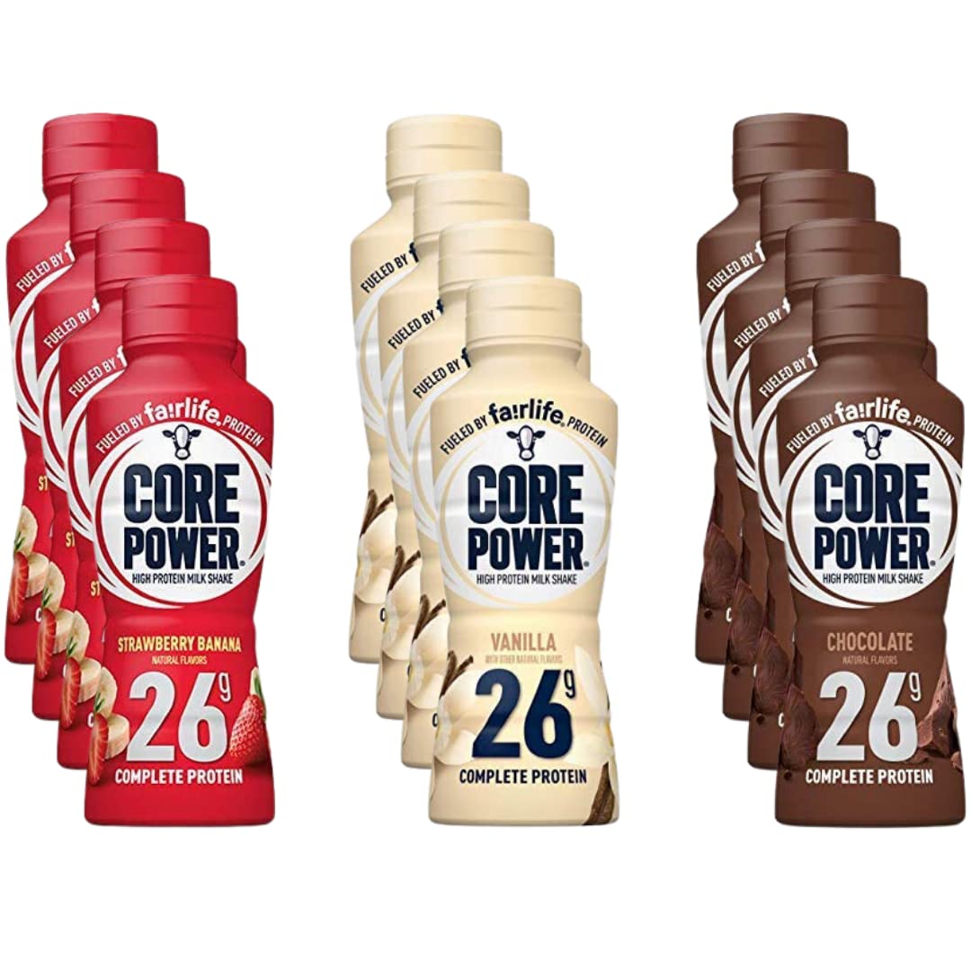 AIOUTGOGO - Veher Fairlife Core Power – Pack com 12 Shakes de Leite com 26g de Proteína, Prontos para Consumo, 414ml cada