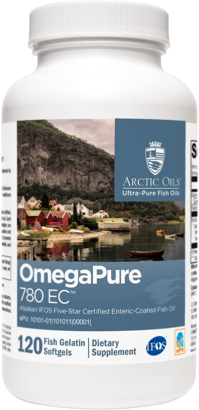 OmegaPure 780 EC – Óleo de Peixe Ômega 3 Certificado Alaskan IFOS Five-Star – Suporte à Saúde das Articulações, Cardiovascular e Cerebral (120 cápsulas) - XYMOGEN