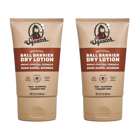 Loção Seca para o Corpo, Sem Bagunça, para Homens, Feita com Ingredientes Naturais – 2-Pack Wood Barrel Bourbon – 200g - Dr. Squatch