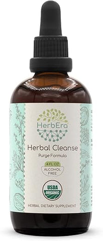 HerbEra - Tintura Herbal Cleanse B120 Orgânica Certificada USDA Sem Álcool | Fórmula de Desintoxicação e Limpeza | Suplemento de Extrato | Erva de Absinto Orgânica, Casca de Nogueira Preta, Botões de Cravo | Elimine