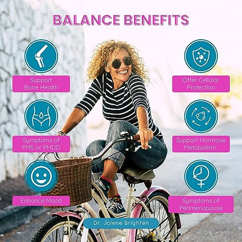 Balance – Equilíbrio Hormonal para Mulheres com Vitex e DIM – Combate Acne e Problemas Menstruais | 60 cápsulas | 100% Natural - Dr. Brighten