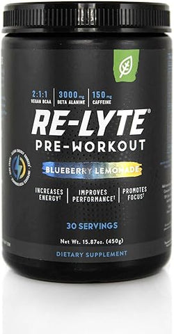Re-Lyte Mistura para Bebida Pré-Treino, Limonada de Mirtilo, 450g - REDMOND