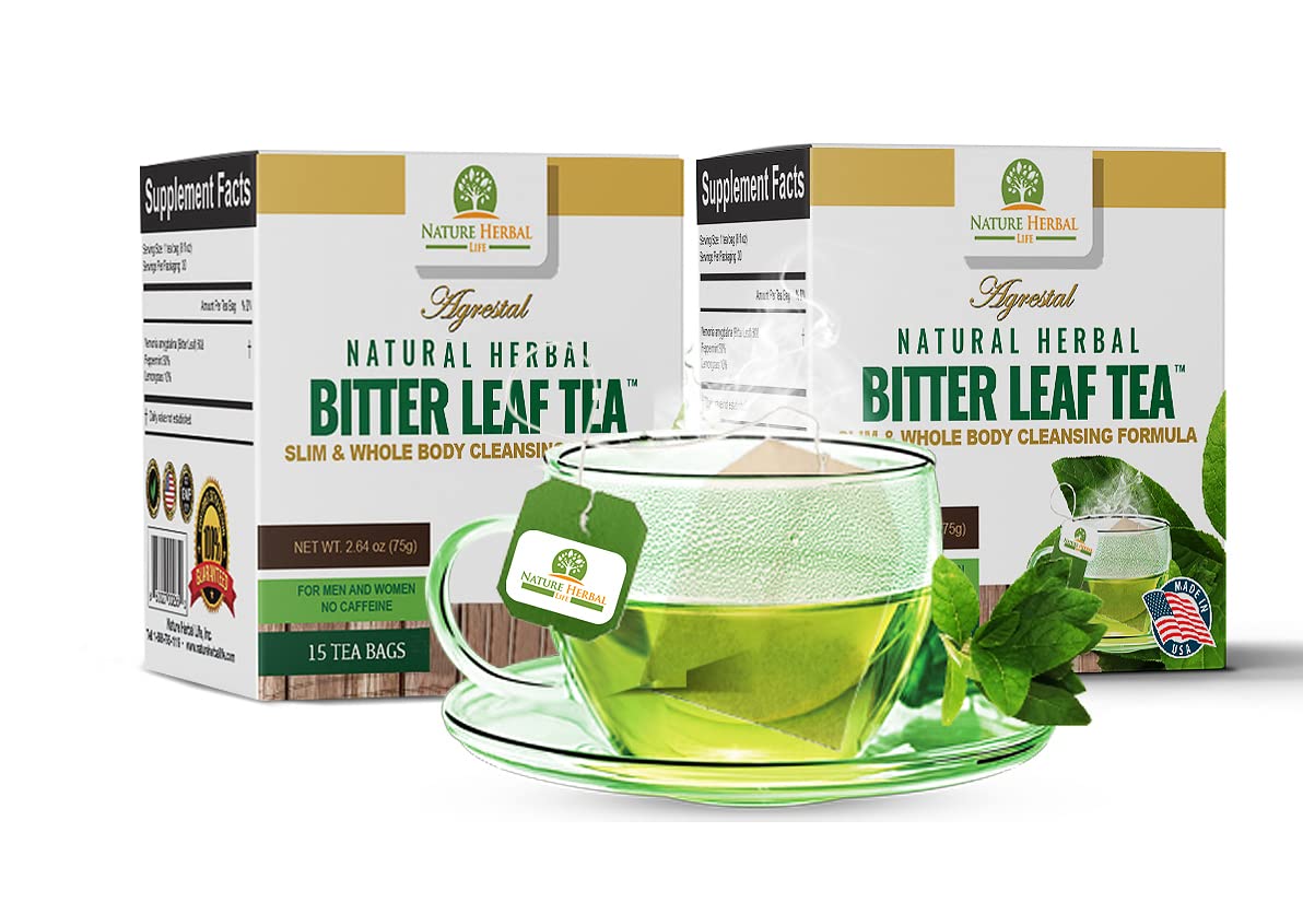 Nature Herbal Life - Chá de Folha Amarga Natural Herbal – Reforço Imunológico. 2 Caixas – Suplemento de Suporte para o Corpo Inteiro. 30 sachês de chá