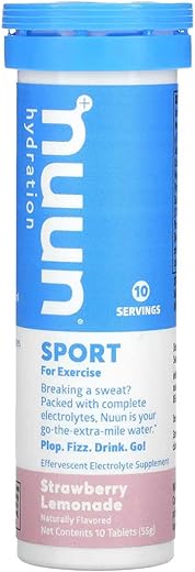 Active: Comprimidos de Bebida de Eletrólitos de Morango Limonada (3 Tubos de 10 Tabs) - Nuun