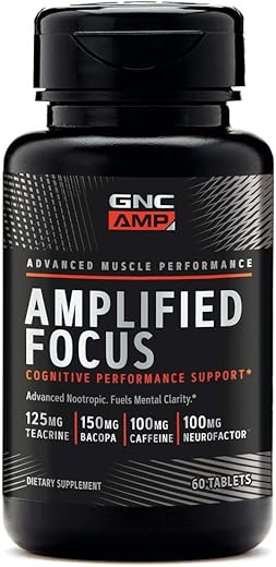 AMP Amplified Focus – 60 Tablets, Potencializa a Clareza Mental – Marca GNC - GNC