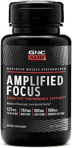 AMP Amplified Focus – 60 Tablets, Potencializa a Clareza Mental – Marca GNC - GNC