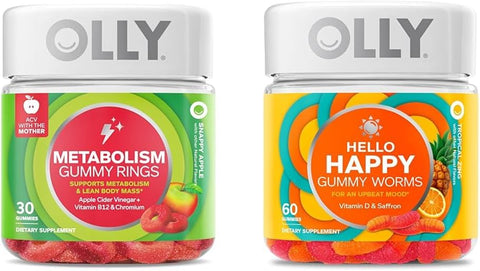 Anéis de Goma de Metabolismo, Vinagre de Maçã, Vitamina B12, Cromo – 60 gomas - OLLY