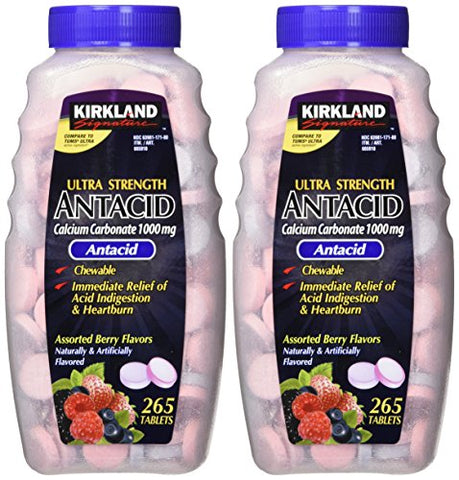 Antiacido / Suplemento de Cálcio Mastigável Ultra Forte 1000mg 265 Comprimidos (Pacote com 2) - Kirkland Signature