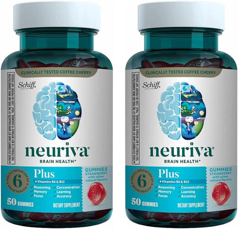 Gummies 50 ct (Pack of 2) – Melhora do Desempenho Cerebral – Embalagem Dupla - NEURIVA