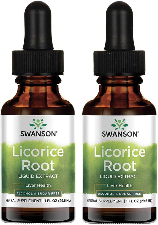 Swanson Premium Brand - Swanson Extrato Líquido de Raiz de Alcaçuz – Álcool | 30ml | 100% Natural | Saúde Digestiva | Antioxidante