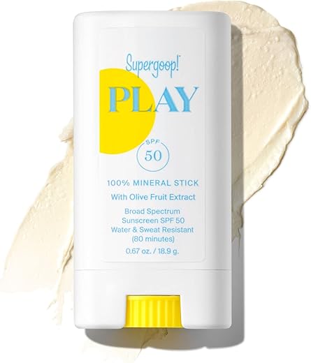 Stick Mineral FPS 50, 19g – Protetor Solar Facial Vegano, Resistente à Água, para Pele Sensível – Ingredientes Naturais - Supergoop!