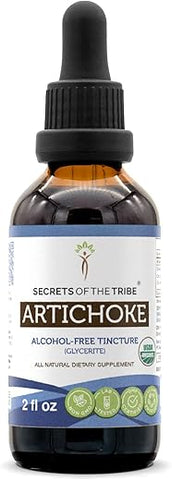 Secrets of the Tribe - Segredos da Tribo Alcachofra Orgânica USDA | Extrato Livre de Álcool, Gotas Herbais de Alta Potência | Feito com Folha Seca de Alcachofra (Cynara scolymus) Certificada 100% Orgânica 60 ml