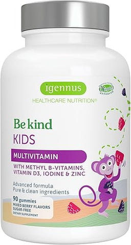 Igennus Healthcare Nutrition - Multivitamínico Infantil em Goma Metilado, Suplemento MTHFR com Vitaminas B – Marca Methylated Kids