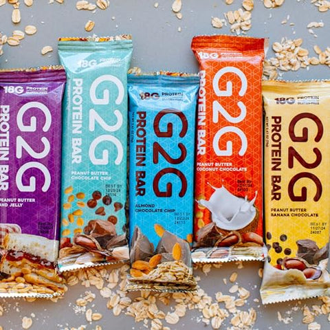 Barra de Proteína G2G, Amêndoa Mocha, Ingredientes Naturais, Refrigerada para Frescor, Lanche Saudável, Substituto de Refeição Delicioso, Sem Glúten, 8 Unidades (Embalagem com 8)
