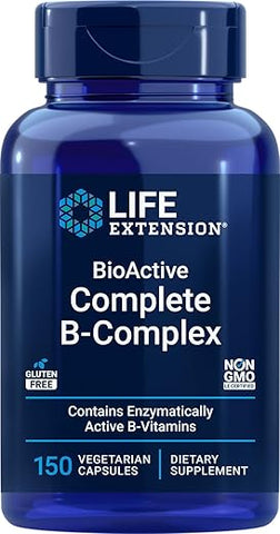 BioActive Complete B-Complex – 150 Cápsulas Vegetarianas | Complexo B Completo para uma Vida Saudável - Life Extension