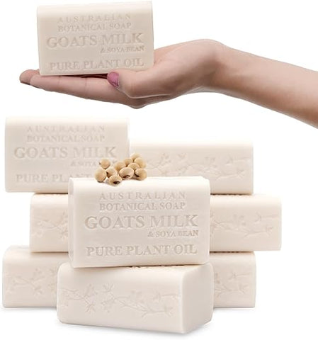 Australian Botanical Soap - Sabonete Botânico Australiano – Barras de Sabonete de Leite de Cabra com Soja – Triplo Moído, Duradouro, Base de Sabonete Natural, Óleo de Plantas Puro – Mulheres