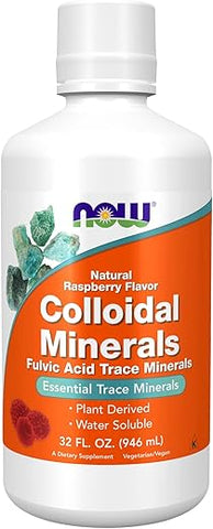 Suplementos, Minerais Coloidais Líquidos, Derivados de Plantas, Minerais Traços Essenciais, Framboesa, 32-Ounce (946 ml) - NOW Foods