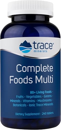 Complete Foods Multi | Energia, Saúde Geral, Digestão | 80 Alimentos Vivos | Natural, Livre de Glúten | 240 Comprimidos - Trace Minerals