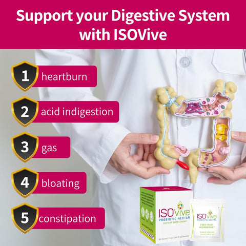 ISOThrive - ISOVive – Suplemento Líquido Prebiótico (30 Dias) Alívio Natural de Azia e Inchaço – Fibra Diária Naturalmente Fermentada – Anteriormente
