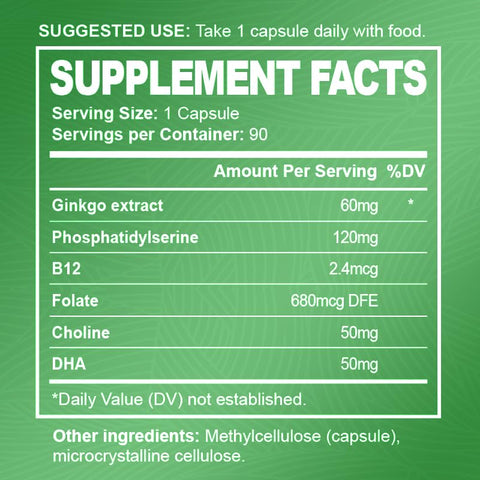 oppuland - Ginkgo Phosphatidylserine – Suplemento para o Cérebro que Suporta a Mente – Marca Ginkgo