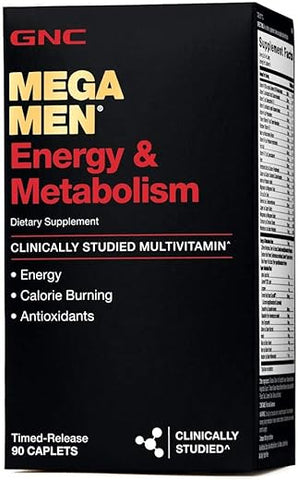 Mega Men Energy Metabolism 90 Caplets – Suplemento para Energia e Metabolismo Masculino - GNC