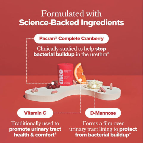 O Positiv - Positiv URO – Suplemento para Saúde do Trato Urinário Feminino, 60 Comprimidos (Pacote com 2) – Vitaminas de Suporte Urinário com Extrato Completo de Cranberry Pacran, D-Manose
