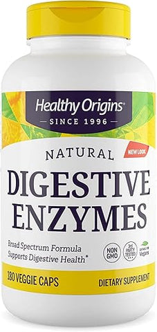 Enzimas Digestivas Healthy Origins (NEC) Amplo Espectro – com Protease, Amilase | 60 cápsulas