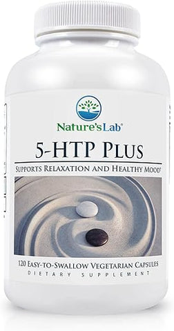 Nature's Lab - Nature’s Lab 5-HTP Plus 200mg – Suporte para Relaxamento e Humor Saudável – 120 Cápsulas