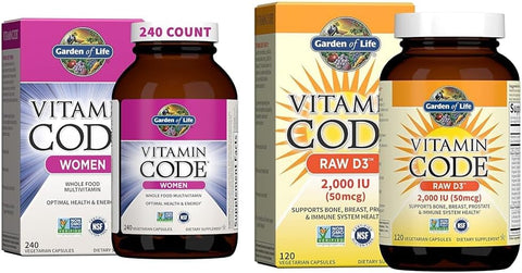 Multivitamínico para Mulheres, Vitamin Code Mulheres Multi, Alimentos Integrais, Vitaminas, Ferro – 100% Natural e Completo - Garden of Life
