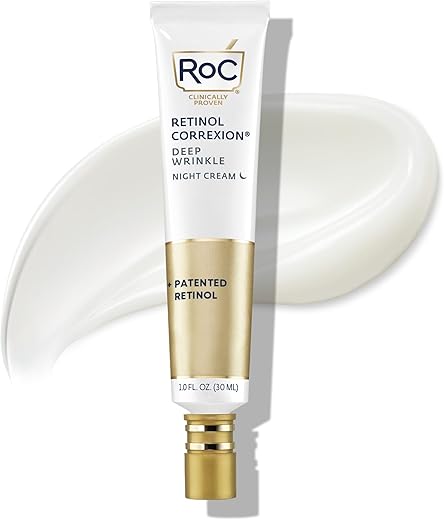 Retinol Correxion Creme Noturno Anti-idade para Rugas Profundas, Hidratante Diário para o Rosto com Manteiga de Karité, Ácido Glicólico e Esqualano, Tratamento para Cuidados com a Pele, 30g - RoC