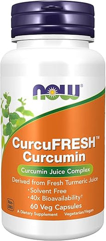 Supplements, CurcuFRESH™ Curcumin – Suco de Cúrcuma Fresca, Complexo de Suco de Curcumina, 60 Cápsulas Vegetais - NOW Foods