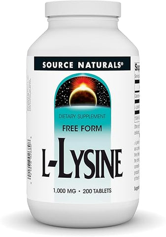 L-Lysine 1000 mg – Suplemento de Aminoácido para Formação de Energia - Source Naturals