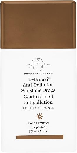 D-Bronzi Serum Drops: Serum Bronzeador Facial e Corporal Anti-Poluição para Linhas Finas e Rugas (30 mL / 1 Fl Oz) - Drunk Elephant