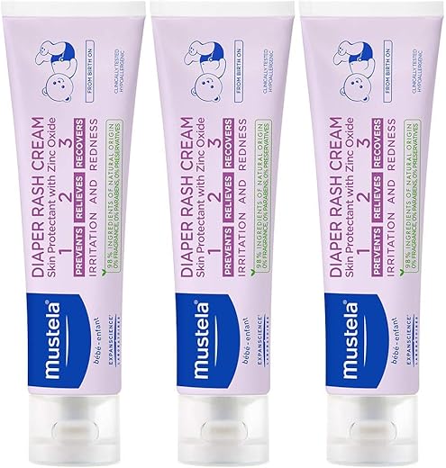 Mustela Creme para Assaduras 123 – Proteção da Pele com Óxido de Zinco – Sem Fragrância – 50g