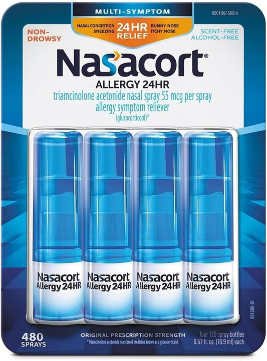 Allergy 24 Horas, 0,57 fl oz, ApMpGI 4 Pack (120 Sprays/pack) – Compre Agora! - Nasacort