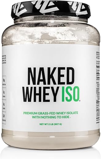 Naked Nutrition - Proteína Isolada Naked Whey – 2 Ingredientes, 30g Proteína de Pasto, Sem Sabor, Não Desnaturada, Sem GMO, Sem Soja, Sem Glúten, Sem Conservantes – 28 Porções