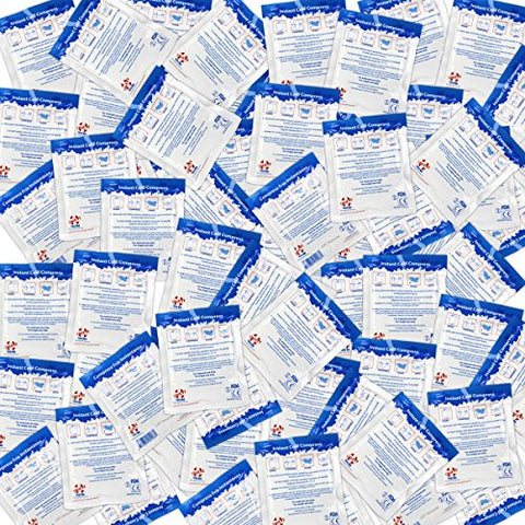 Urgent First Aid - Case de 125 Bolsas de Gelo Instantâneo, 5″ x 6″ (Área Fria de 4″ x 5″) – Compressas Frias Descartáveis – Tratamento de Primeiros Socorros Rápido e Eficaz