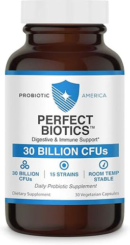 SHENDER - Probiotic America® Perfect Biotics 30 Bilhões UFC Digestivo – Melhorando a Saúde Digestiva com Probióticos de Alta Potência