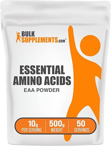 com – Pó de Aminoácidos Essenciais – Suplemento de Aminoácidos Essenciais – EAA em Pó – Sem Sabor – 100g - BulkSupplements