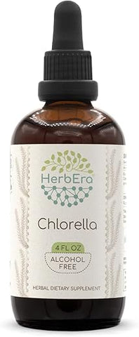 HerbEra - Chlorella B120 Extrato Herbal em Gotas Líquidas Concentradas, Livre de Álcool, Chlorella Natural (Chlorella vulgaris) Planta Inteira Seca (120 ml)