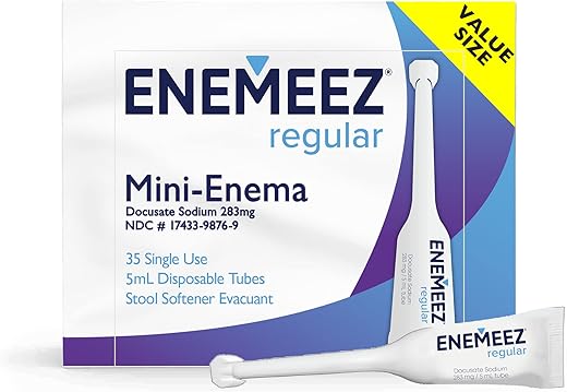 Enemeez Plus - Enemeez Regular 283mg Docusate Sodium Mini Enema – Alívio da Constipação, 35 Unidades (ENE00040)
